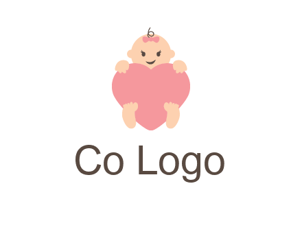 baby with heart childcare logo