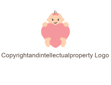 baby with heart childcare logo