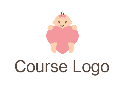 baby with heart childcare logo