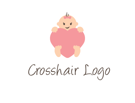 baby with heart childcare logo