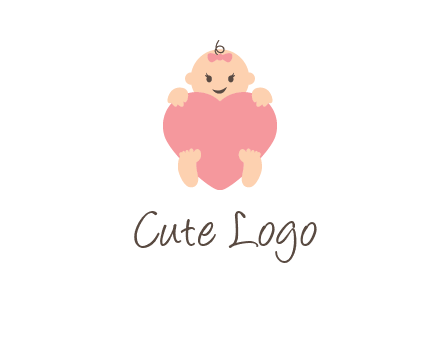 baby with heart childcare logo