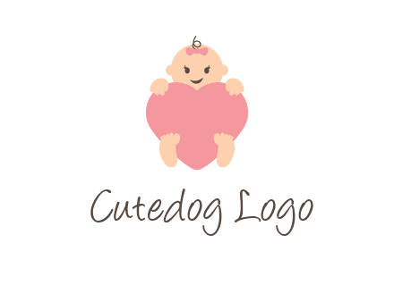 baby with heart childcare logo