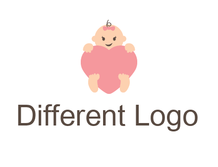 baby with heart childcare logo