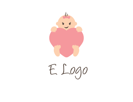 baby with heart childcare logo
