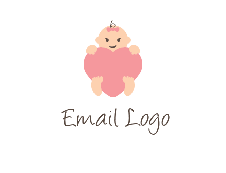 baby with heart childcare logo