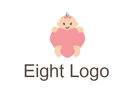 baby with heart childcare logo