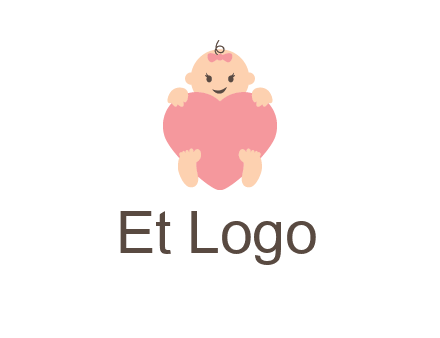 baby with heart childcare logo
