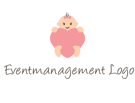 baby with heart childcare logo