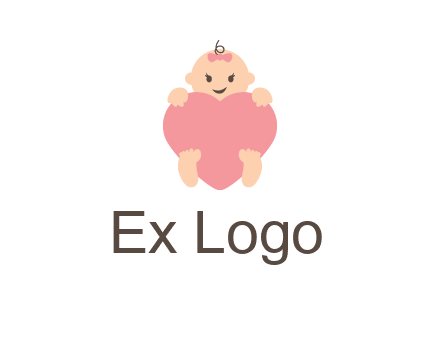 baby with heart childcare logo