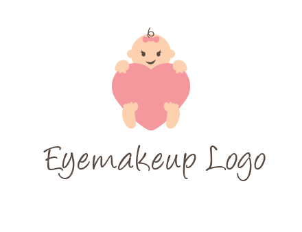 baby with heart childcare logo