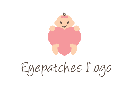 baby with heart childcare logo