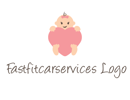baby with heart childcare logo