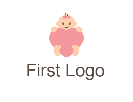 baby with heart childcare logo