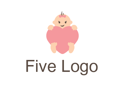 baby with heart childcare logo