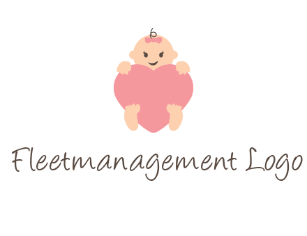 baby with heart childcare logo