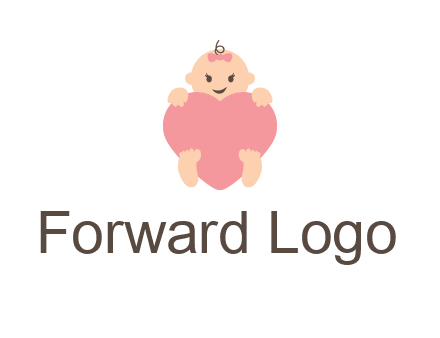 baby with heart childcare logo