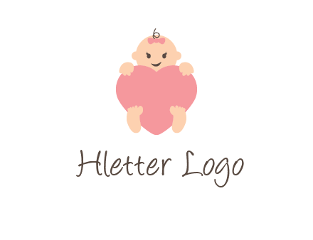 baby with heart childcare logo