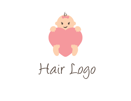 baby with heart childcare logo