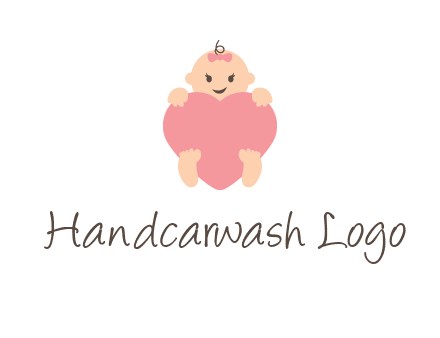 baby with heart childcare logo
