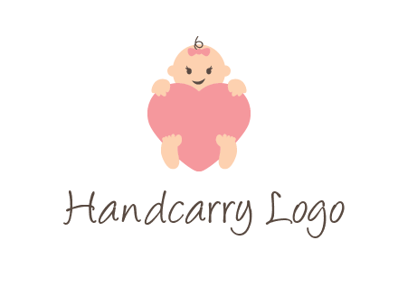baby with heart childcare logo