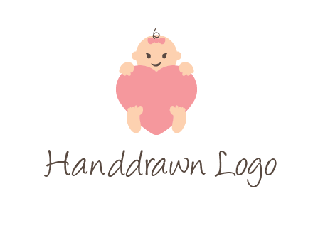 baby with heart childcare logo