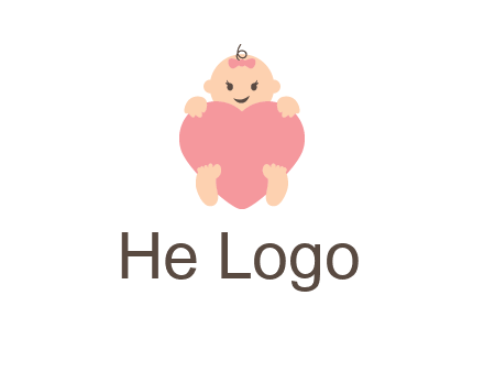 baby with heart childcare logo