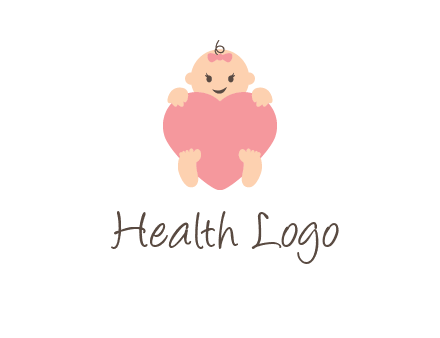 baby with heart childcare logo