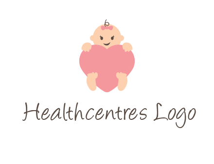 baby with heart childcare logo