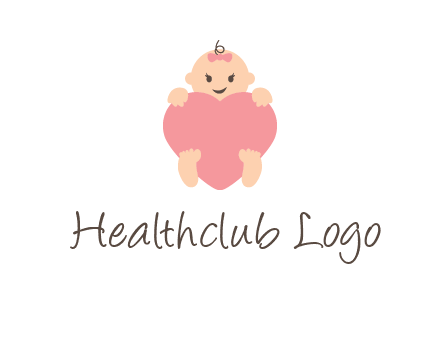 baby with heart childcare logo