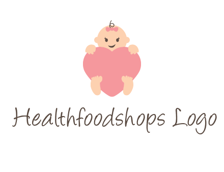baby with heart childcare logo