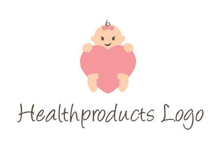 baby with heart childcare logo