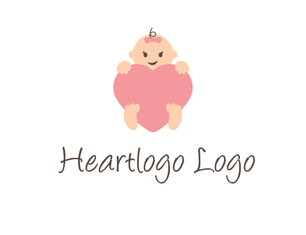 baby with heart childcare logo