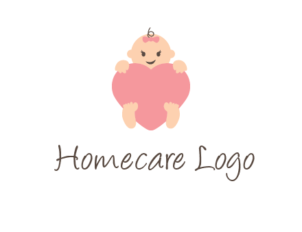 baby with heart childcare logo