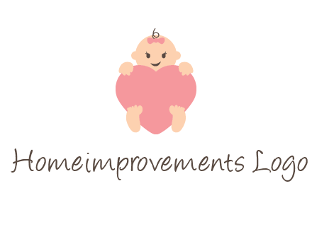 baby with heart childcare logo