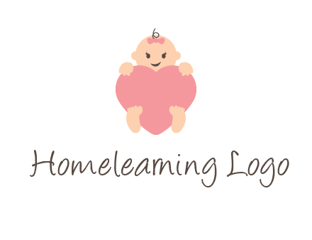 baby with heart childcare logo