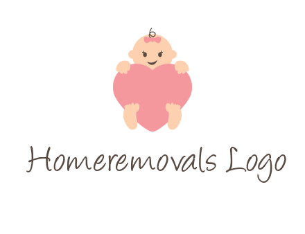 baby with heart childcare logo