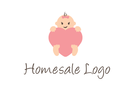 baby with heart childcare logo