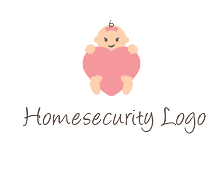baby with heart childcare logo