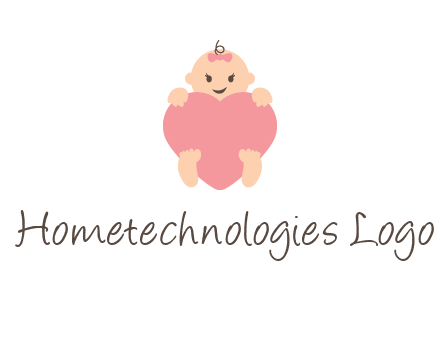 baby with heart childcare logo