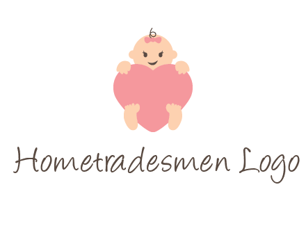 baby with heart childcare logo