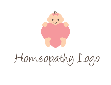 baby with heart childcare logo