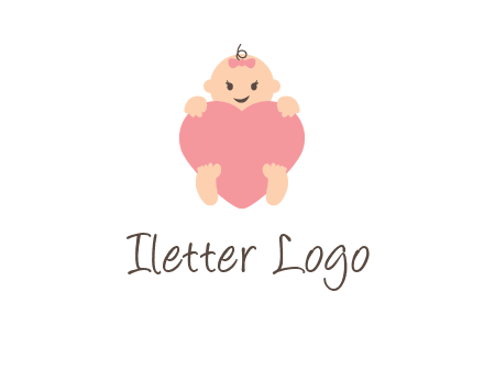 baby with heart childcare logo