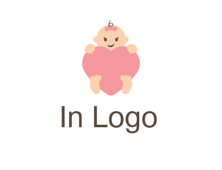 baby with heart childcare logo