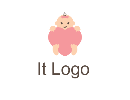 baby with heart childcare logo
