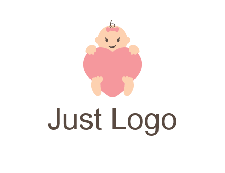 baby with heart childcare logo