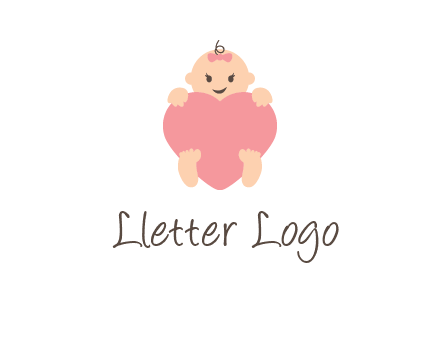 baby with heart childcare logo