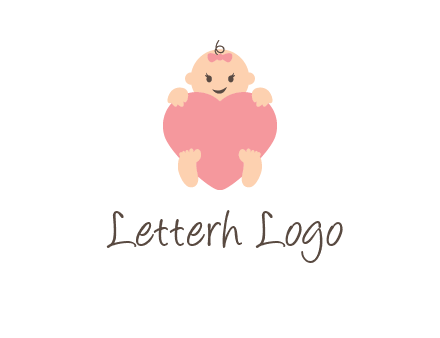 baby with heart childcare logo