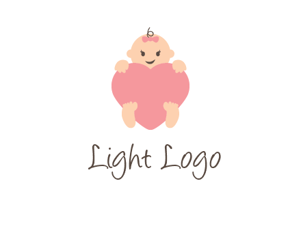 baby with heart childcare logo