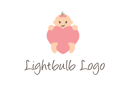 baby with heart childcare logo