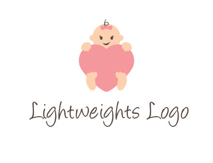 baby with heart childcare logo